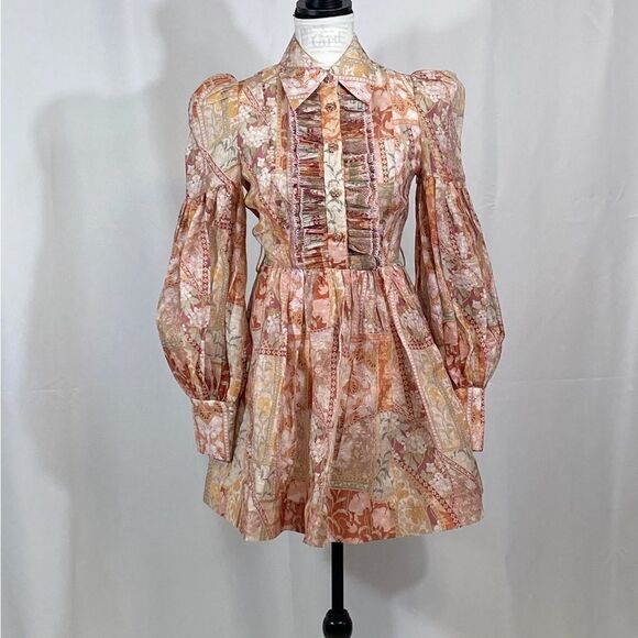 Zimmermann Kaleidoscope Tuxedo Frill Minidress size 0/ us size 2-4 - Picture 5 of 15